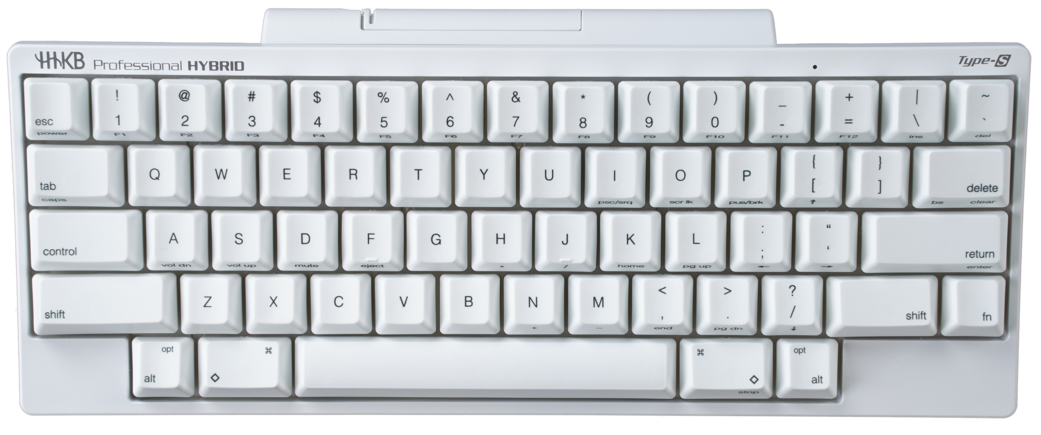 Happy hacking keyboard hybrid type S snow printed keycaps